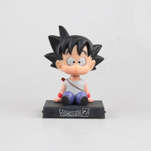 Japanese Anime Dragon Ball Z Goku Krillin Car Decoration Shaking Head Doll Phone Bracket Dragon Ball Action Figure Doll Toy 12cm