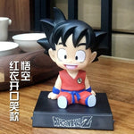Japanese Anime Dragon Ball Z Goku Krillin Car Decoration Shaking Head Doll Phone Bracket Dragon Ball Action Figure Doll Toy 12cm